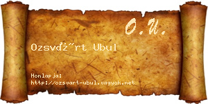 Ozsvárt Ubul névjegykártya